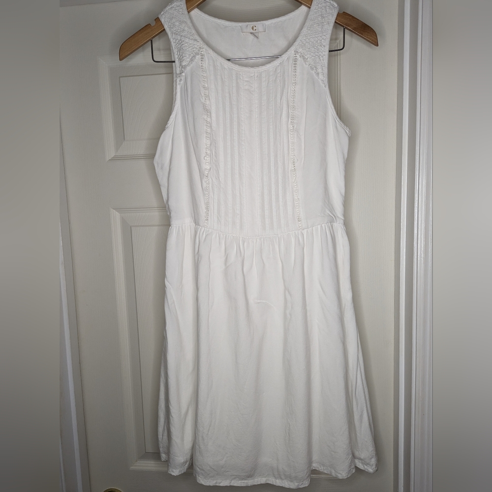 White sleeveless Boho Western dress Size small